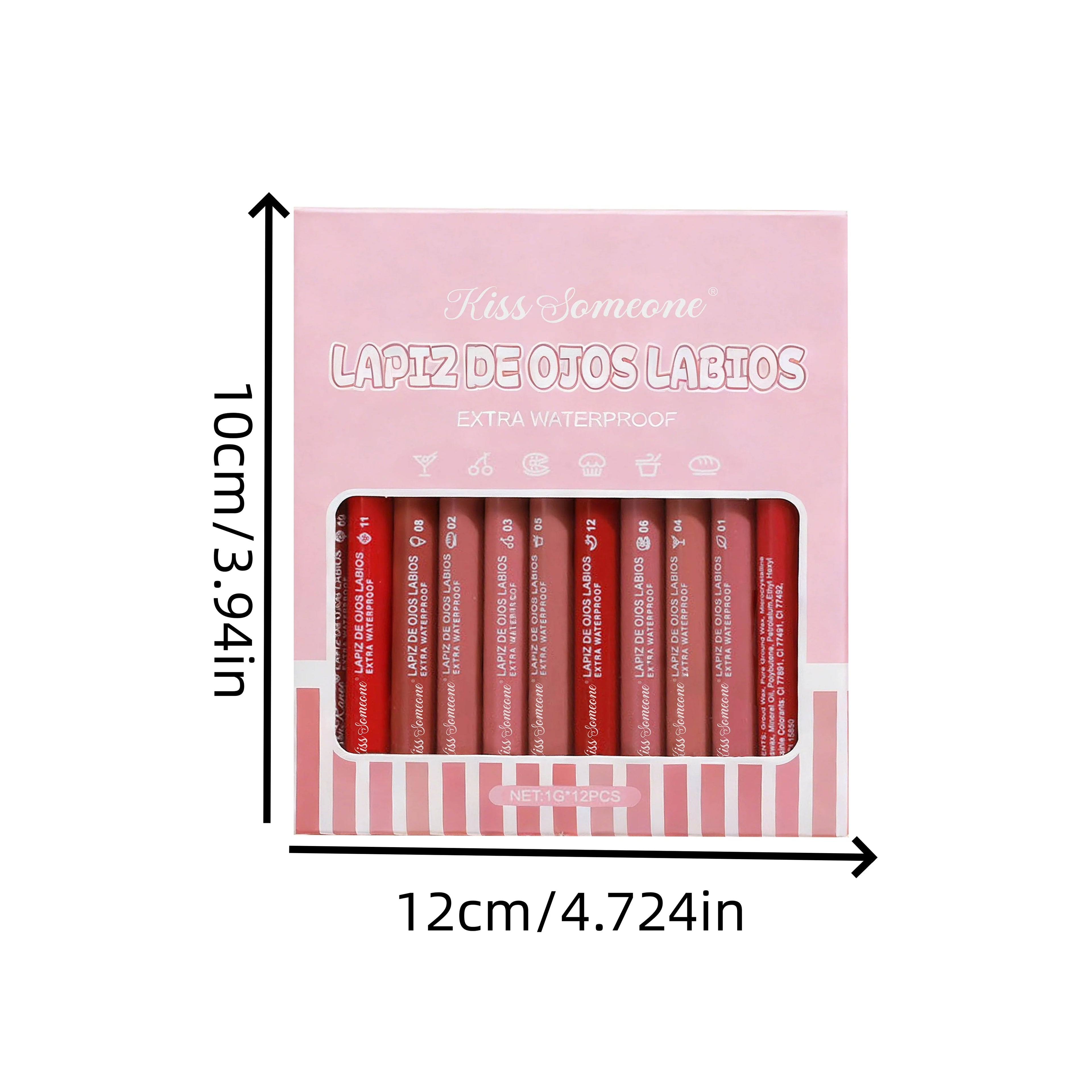 12 Colors Lip Liner Combo, Matte Lipstick Lip Liner Set, long-lasting Lip Pencil Waterproof & Non-Stick Cup, Smooth Texture High Qme