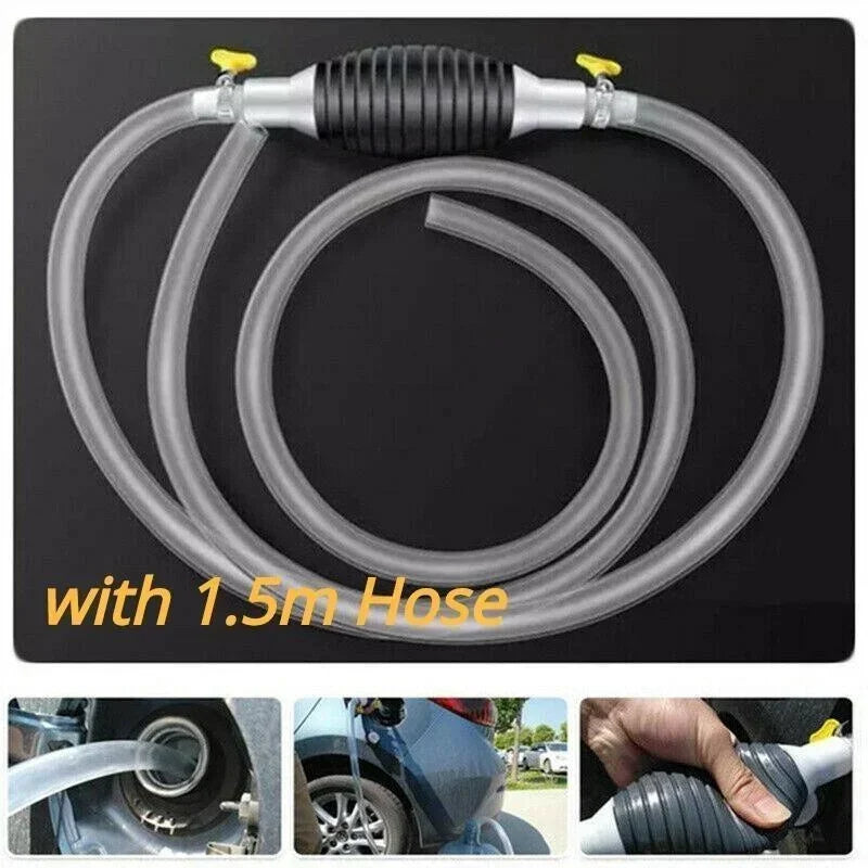 Auto Truck Manual Siphon Transfer Pump 1 5m Hose Easy Oil Fuel Trucks Qme