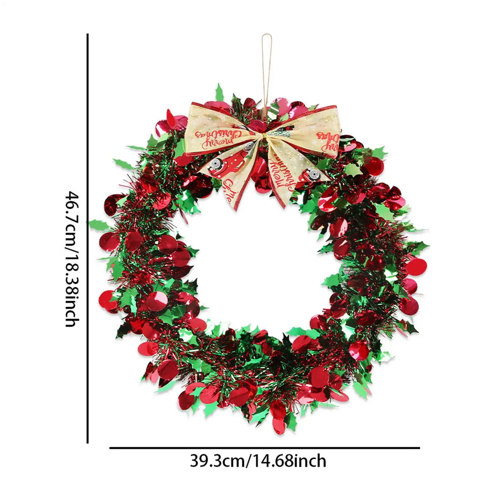 Christmas Wreath Bow Ornament Holiday Wreaths Winter Festival Year Qme