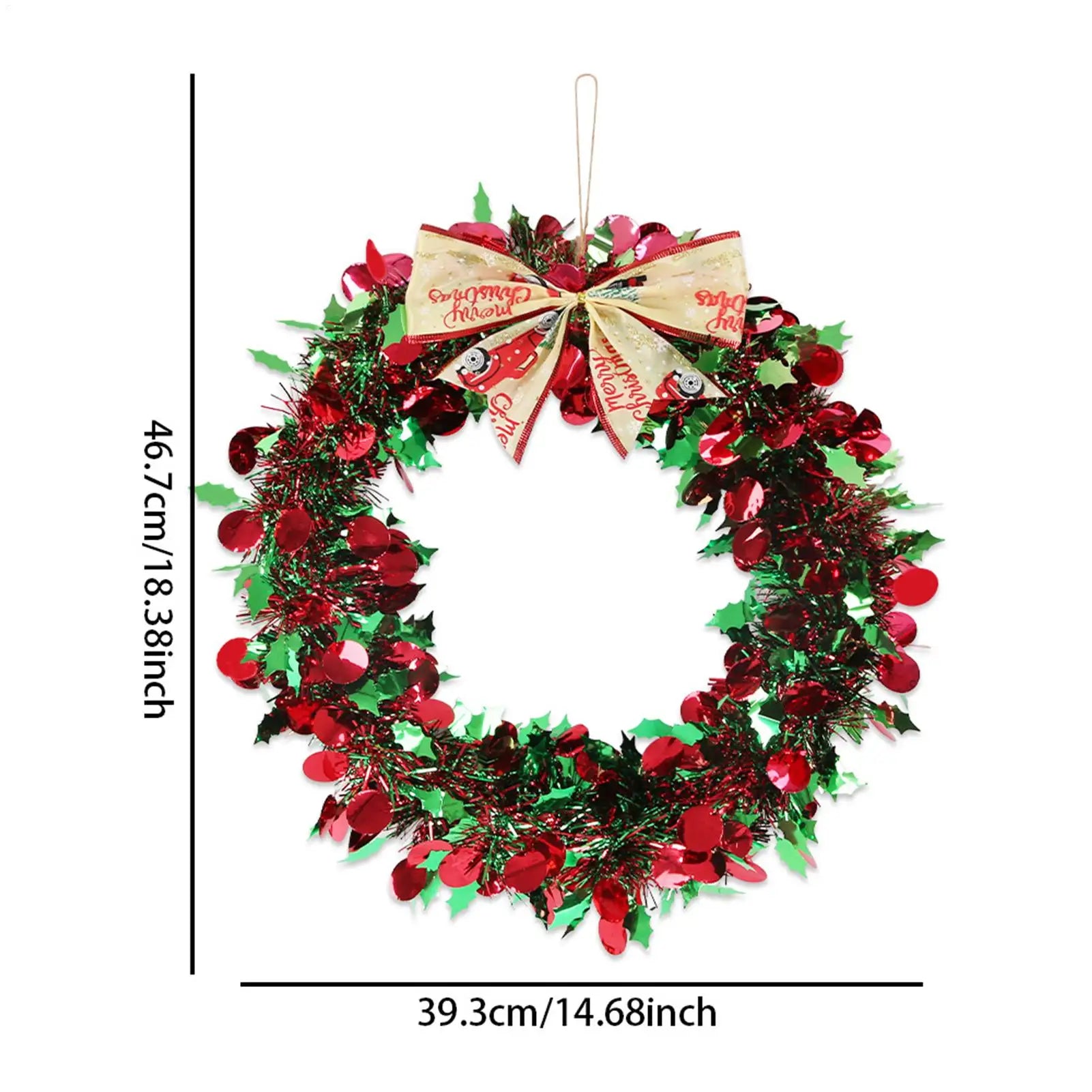Christmas Wreath Bow Ornament Holiday Wreaths Winter Festival Year Qme