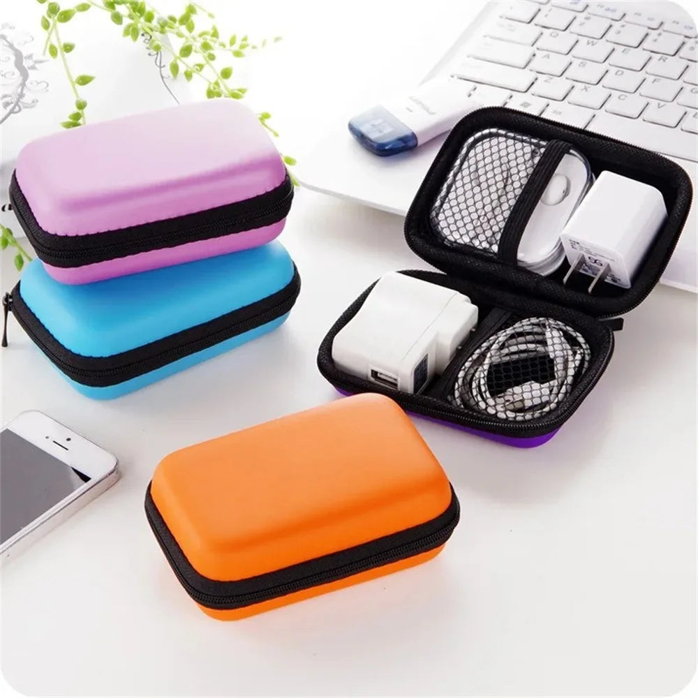 Headphone Storage Bag Mobile Phone Charger Data Cable Protection Bag Data Cable Usb Flash Drive Travel Portable Eva Zipper Bag Qme