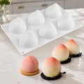 6 Cavity Peach Silicone Cake Baking Mold Chocolate Mousse Ice Cream Qme Default Title