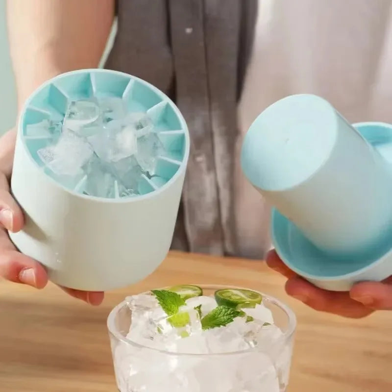 Ice Bucket Cup Mold Silicone Ice Cube Tray Food Grade Quickly Freeze Ice cube Maker Ice Bucket Whiskey Maker kitchen accessorie Qme