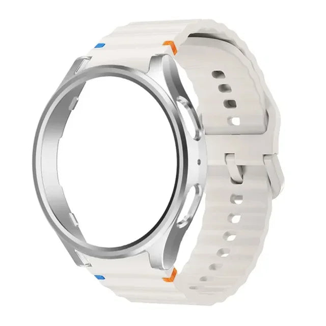 Case+strap Samsung Galaxy Watch 7 Sport Silicone Band Bracelet Case