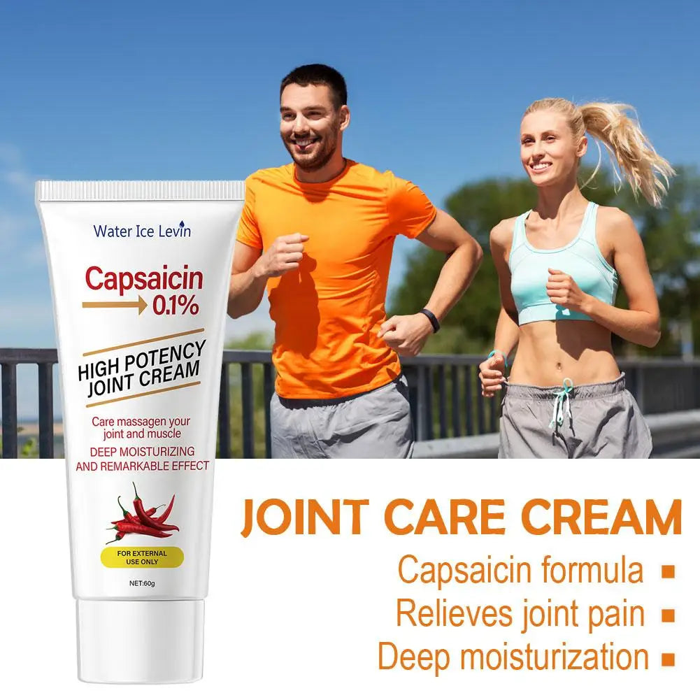 High Potency Capsaicin Joint Care Cream 60g Muscle Soothing Deep Moisturizing Portable Massage Cream For Sports Recovery Office Qme