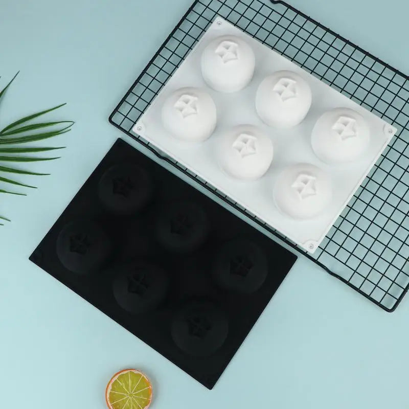 DIY Silicone Baking Mold Chocolate Pudding Bakeware 6 Cavity Qme