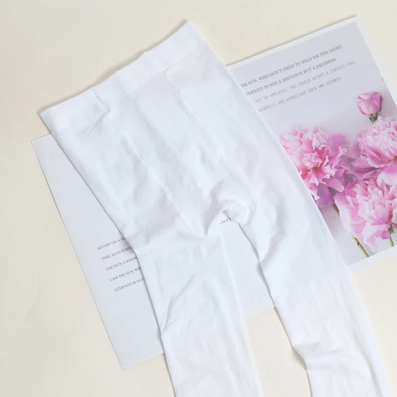 Women's Vintage Red Pantyhose Spring Autumn Velvet Elastic Y2k Slim Qme white One Size
