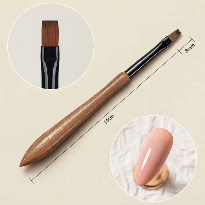 Round Wood Handle Nail Art Liner Brush DIY Painting Pen Sandalwood Brushes Set Drawing Fine Lines Stripe Pen UV Gel Nail Salon Qme 07