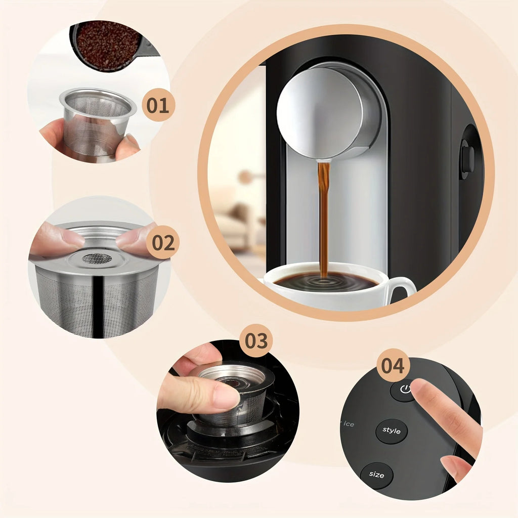 SUS304 Stainless Steel Reusable K-cups Coffee Pods Compatible Ninja Qme