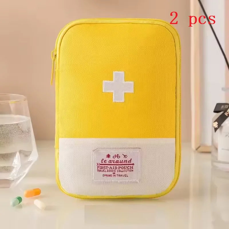 High-Capacity Portable First Aid Kit, Travel Medicine And Medication Storage Bag Oxford Cloth Organizer Box Emergency Survival Qme 2pcs Yellow
