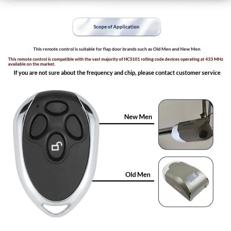 Compact 12V 24V HCS101 Code Remote Controller Space-saving Door Qme