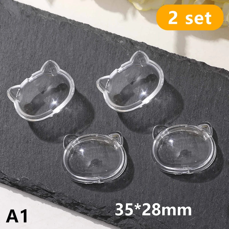 2pcs Pet Hair Keepsake Box Transparent Dog Cat Fur Storage Box For DIY Memorial Decoration Gift For Pet Lovers Display Souvenir Qme style 7