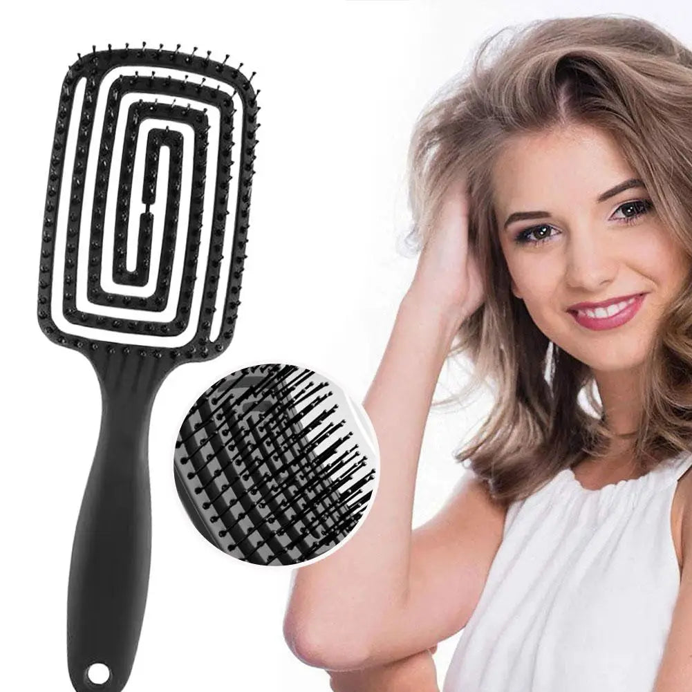 Curly Hair Massage Comb Scalp Reducing Breakage Detangling Brush Fine Qme