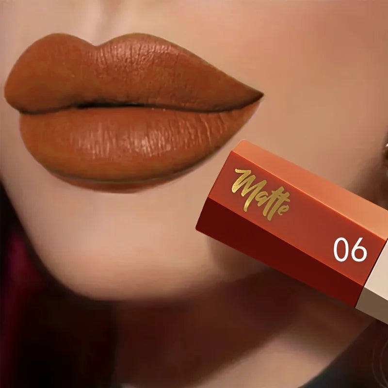 Waterproof Matte Velvet Lip Tint Long-lasting Nude Glaze Sexy Smooth Qme 06