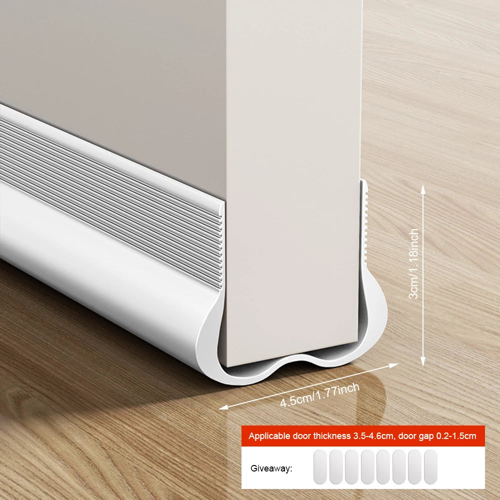 1-4pcs Door Bottom Sealing Strip PVC Soundproofing Wind and Dust Proof Weather Stripping Easy Installation Removable Strip Qme White 1pc