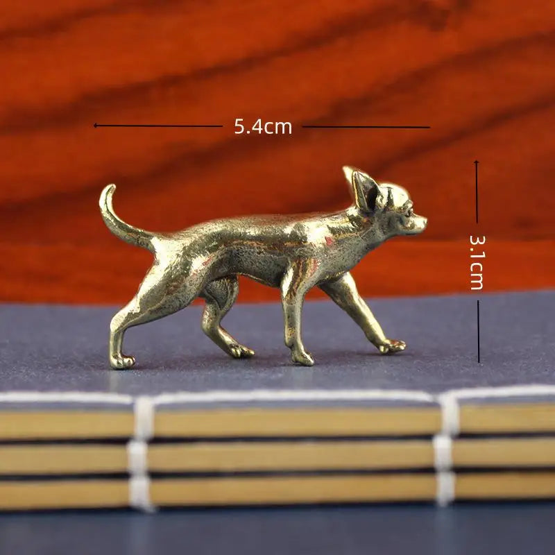 Hairless Dog Animal Desktop Ornaments Brass Puppy Entrance Coffee Qme