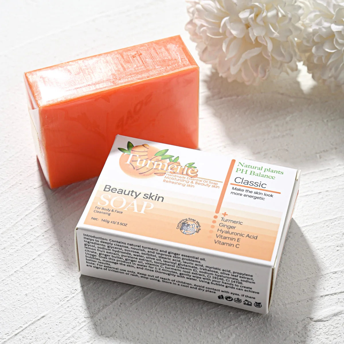 HZ Turmeric Kojic Acid Glutathione Essential Oil Cleansing Soap Deep Qme 140G HZ Turmeric