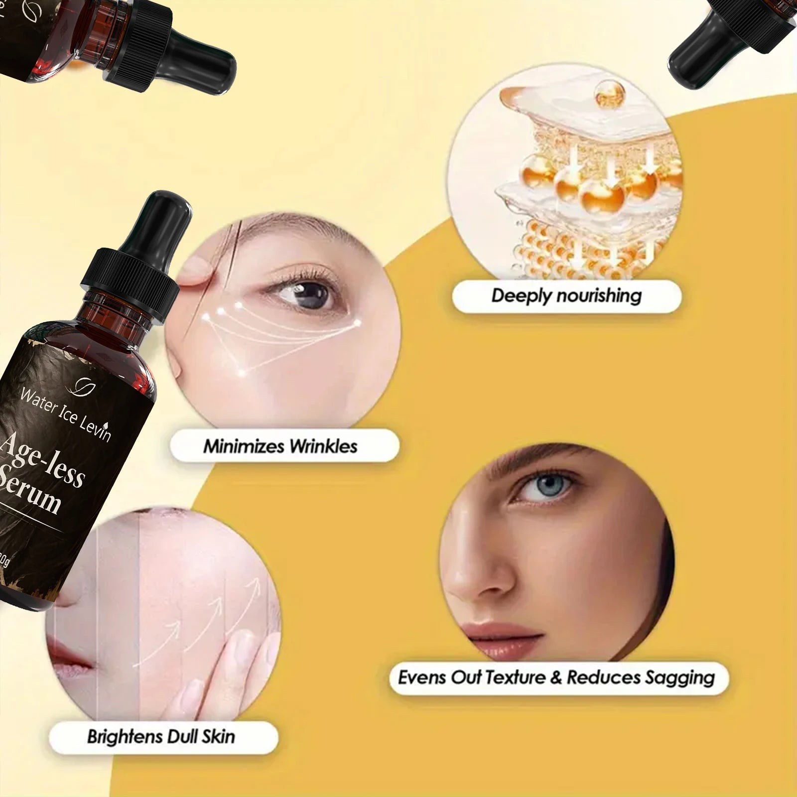 Age-less Serum with Bee Venom & Retinol - Moisturizing & Brightening Formula for Softer, Confident Skin Qme