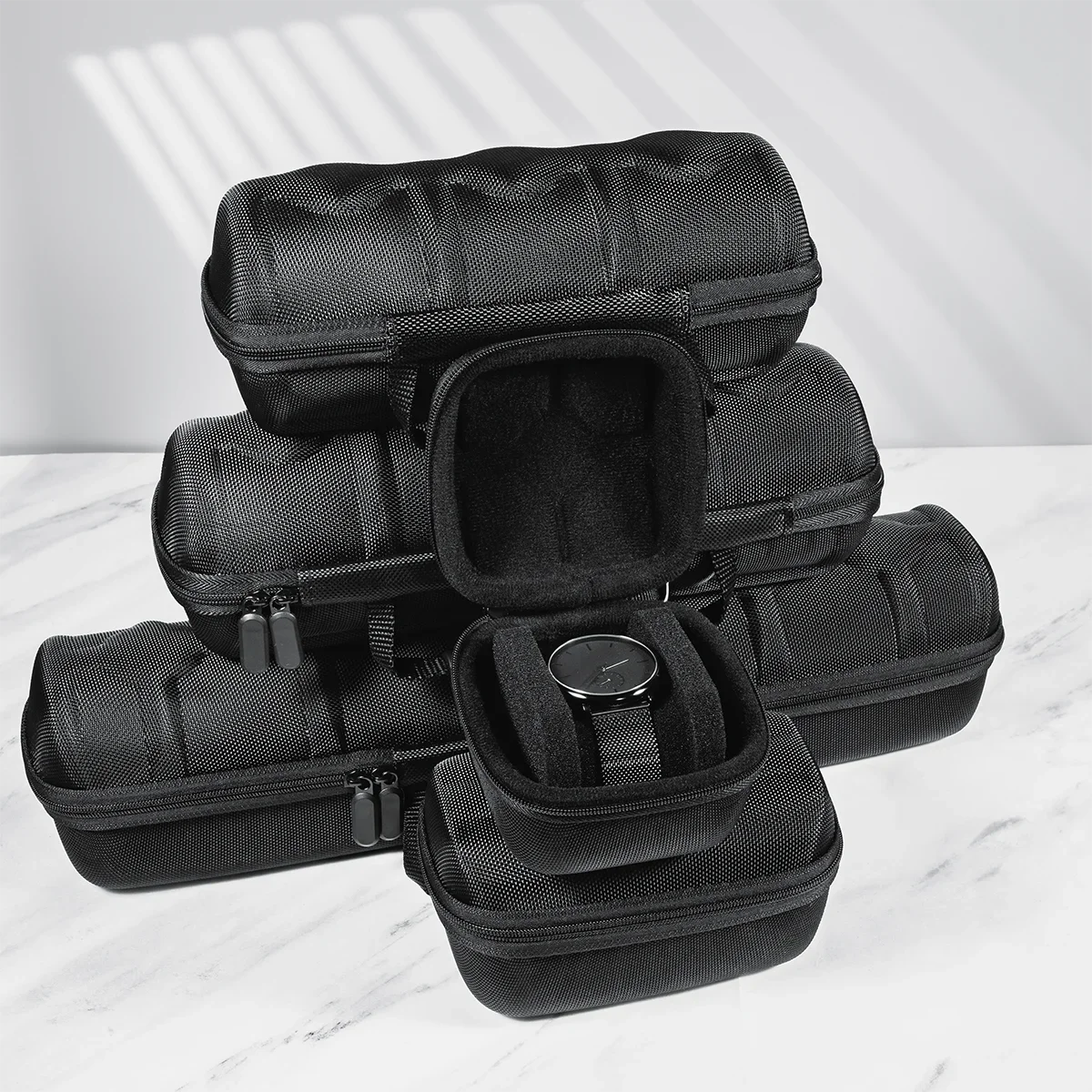 Watch Box Organizer Watch Travel Case Portable Storage Watch Display Holder for Wristwatches and Smart Watches Men Women gift Qme