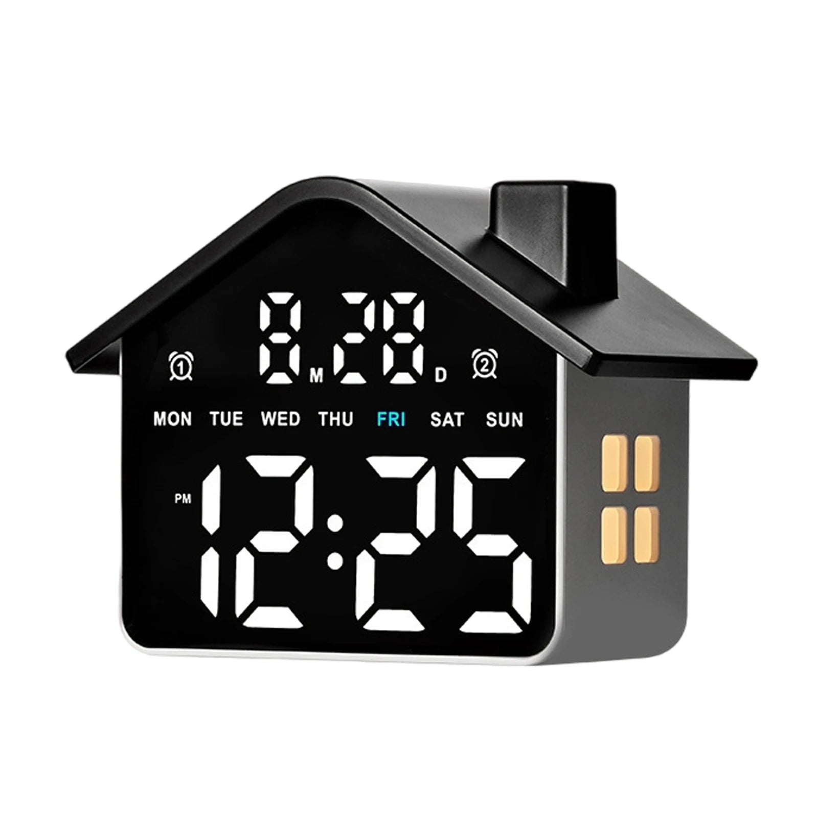 LED Electronic Table Clock USB Charging Multi-Functional House Clocks Creative Bedside Ornaments for Home Office Desk Decoration Qme Style A