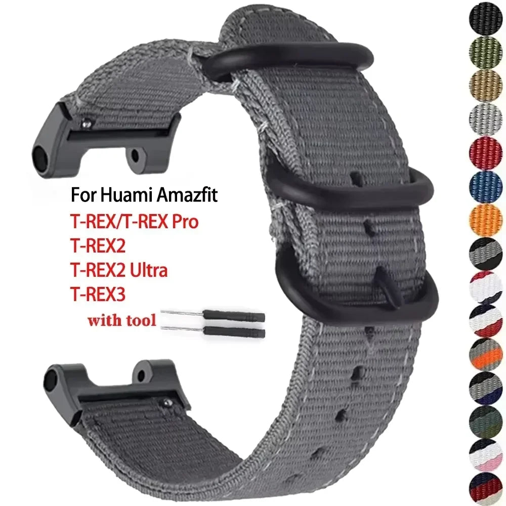 Nylon Band for Huami Amazfit T-rex 3/2 pro Watch Strap for Huami Amazfit T-rex Ultra Sport Belt Smartwatch Bracelet Accessories Qme