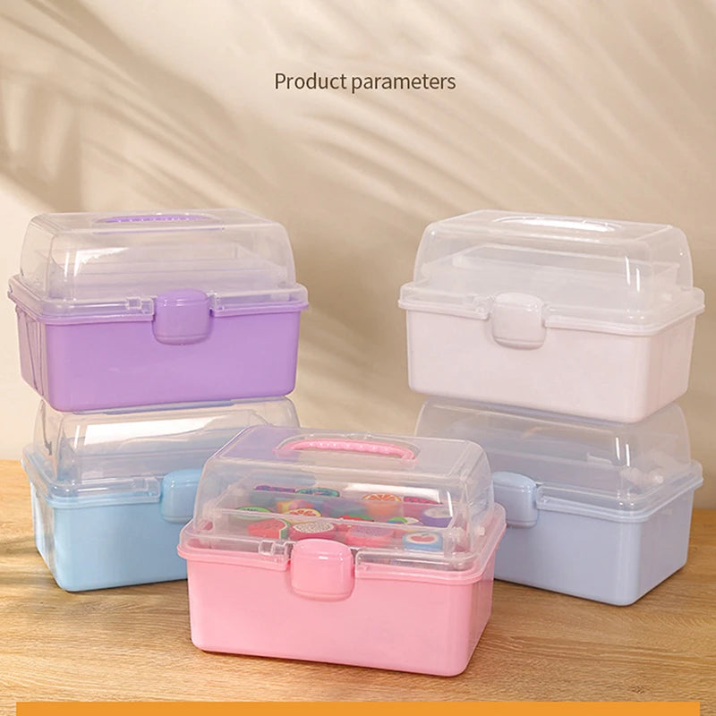 Children's Hair Accessories Storage Box Head Rope Hairpin Card Pen Sundries Stationery Box Cute Girl Jewelry Box Qme