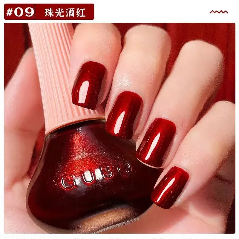 45 Colors Nail Polish Oil-based Nails Polish No-bake Quick Dry Non-tear Small Glitter Nail Gel Transparent Red Nail Art Qme 09