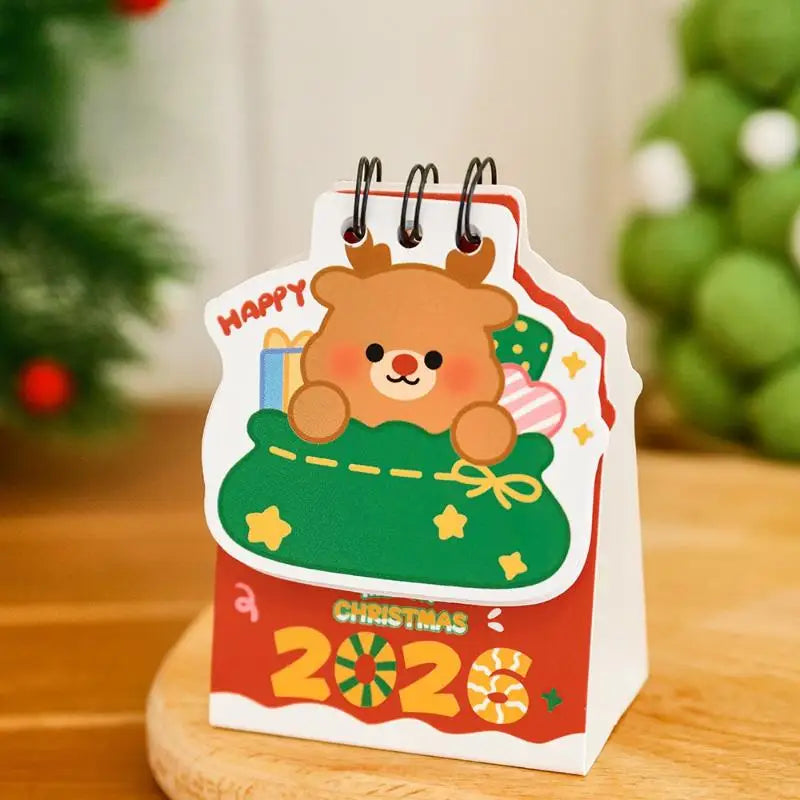 2026 Christmas Desk Calendar Mini Cartoon Cute Patterns Table Qme A2