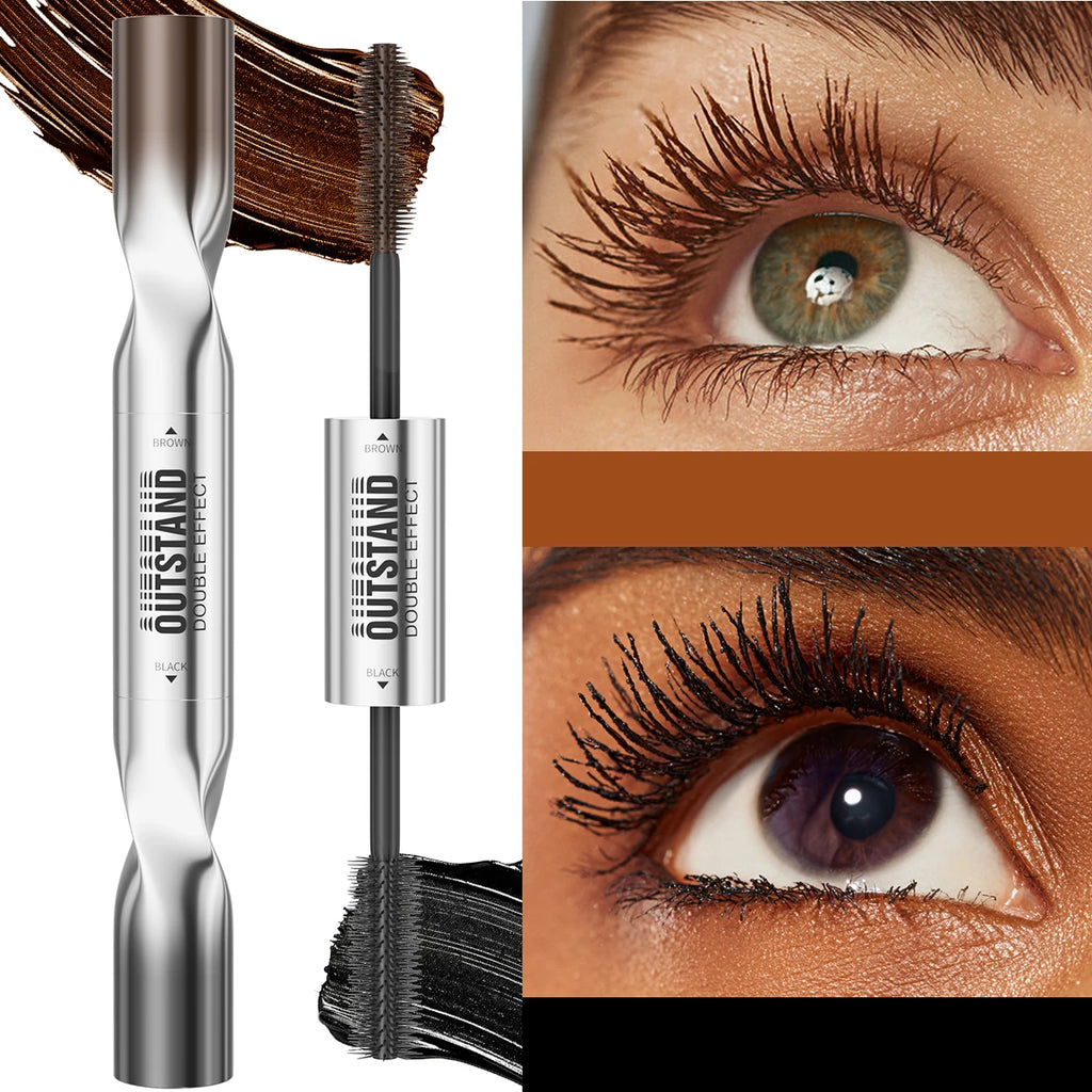 2 Color Waterproof Mascara | Long-Lasting, Smudge-Proof, Curling Formula Black & Green Shades, Formaldehyde-Free Eyelash Primer Qme