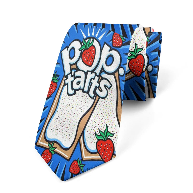 Novelty Interesting Food Printed Tie Fashionable Potato Chips Qme style2
