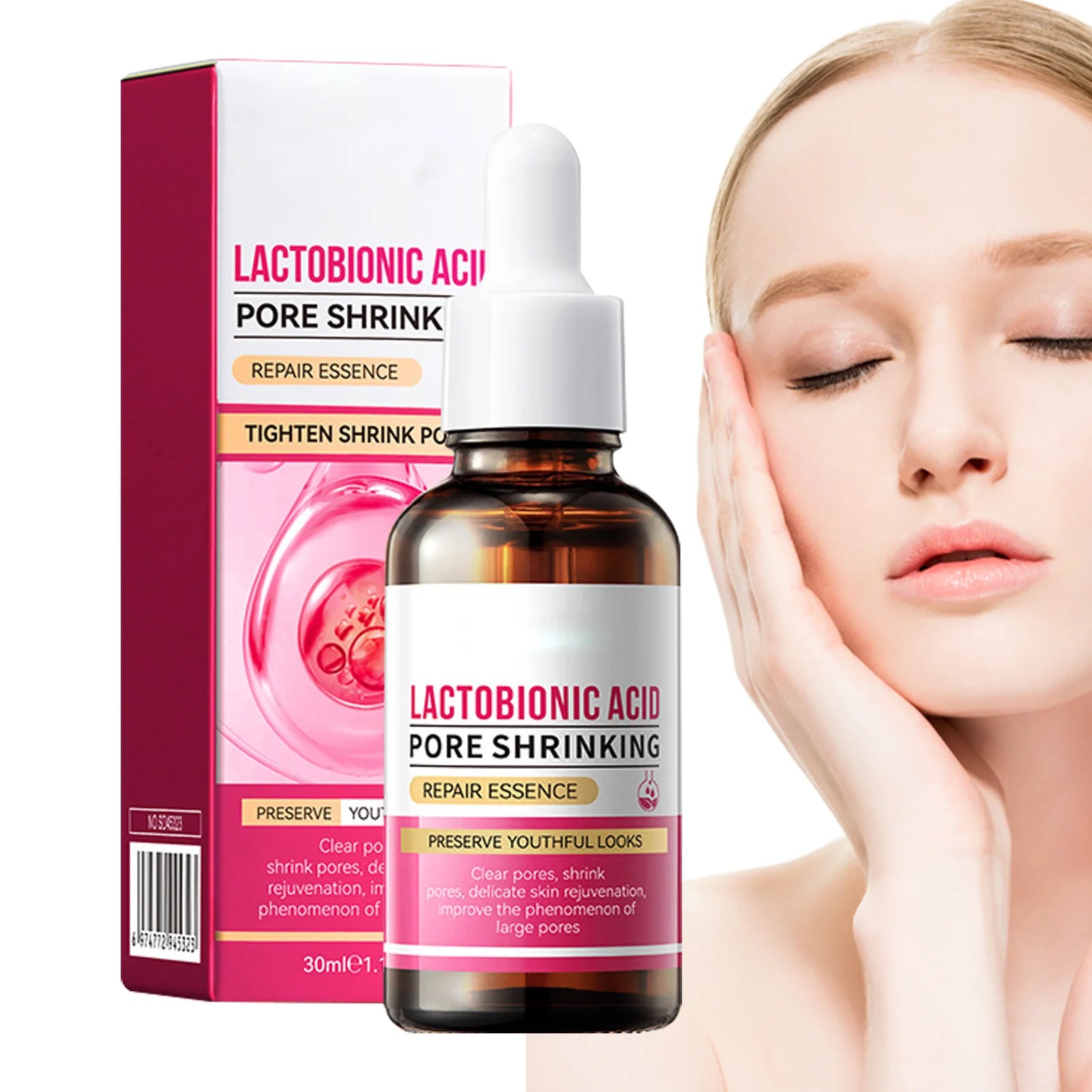 Lactobionic Acid Shrink Pore Essence Hyaluronic Firming Brighten Qme