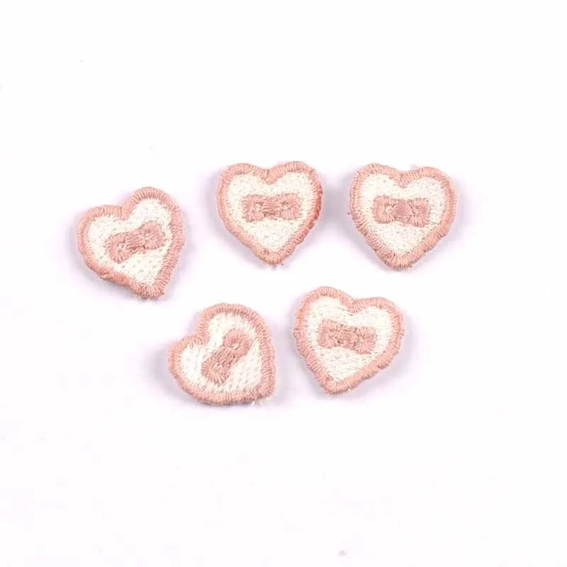 30pcs 20x20mm Heart Bow Embroidered Appliques,Sewing Decoration for DIY Clothes/Hair Accessories No Glue cp4303 Qme 20x20mm-3