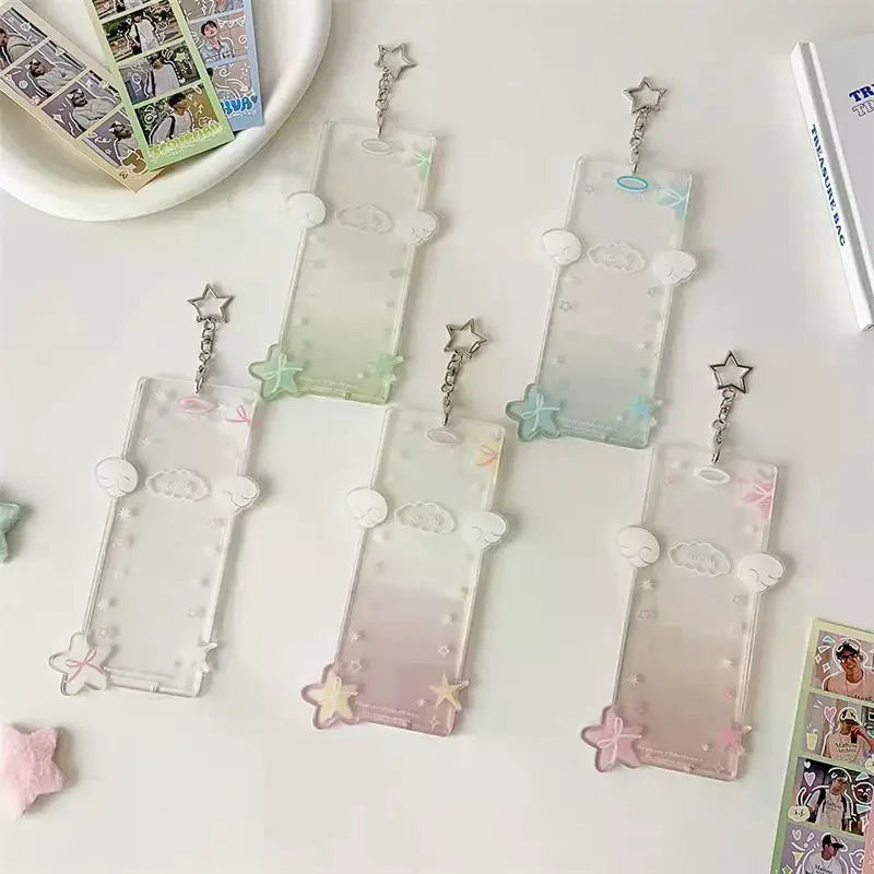 Cute Star Four-compartment Photocard Holder Acrylic Card Idol Photo Qme