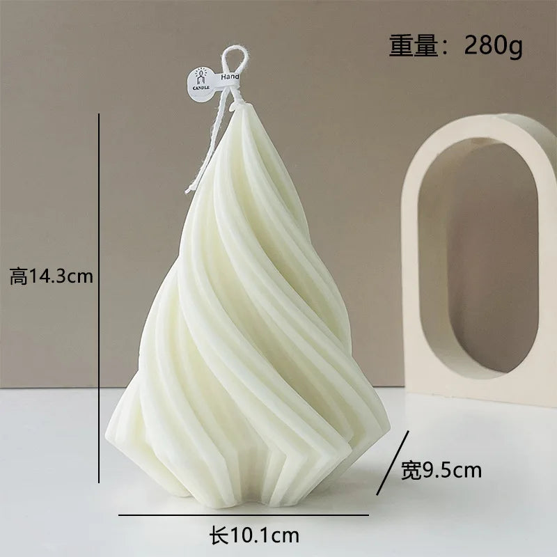 Nordic Minimalist White Scented Candle Atmosphere Home Decor Wedding Arrangement Cylinder Geometric Shape Fragrance Candle Qme J-0180