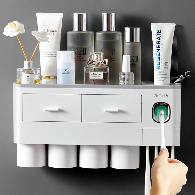 Bathroom Accessories Magnetic Adsorption Toothbrush Holder Automatic Qme