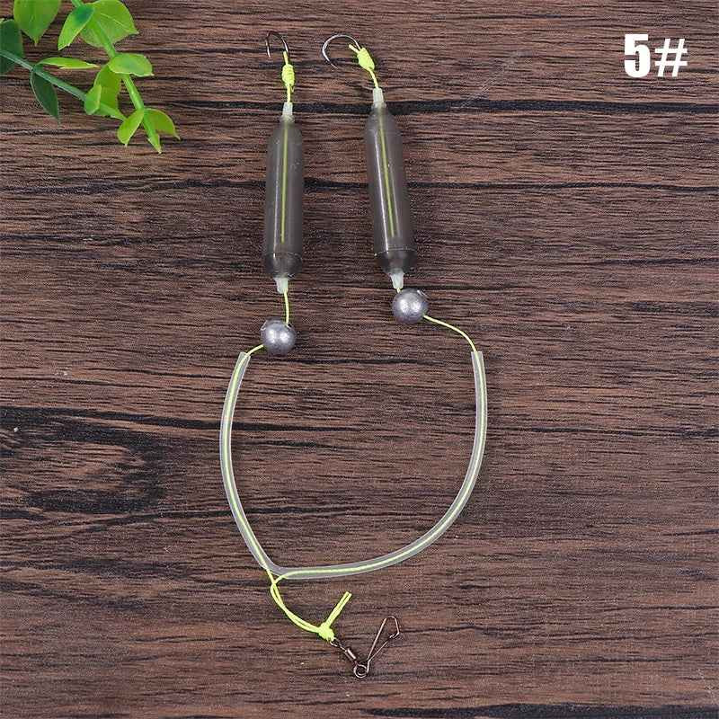 Carbon Steel Fishing Hook Double Bait Keeper Barbs Anti-separation Qme 5
