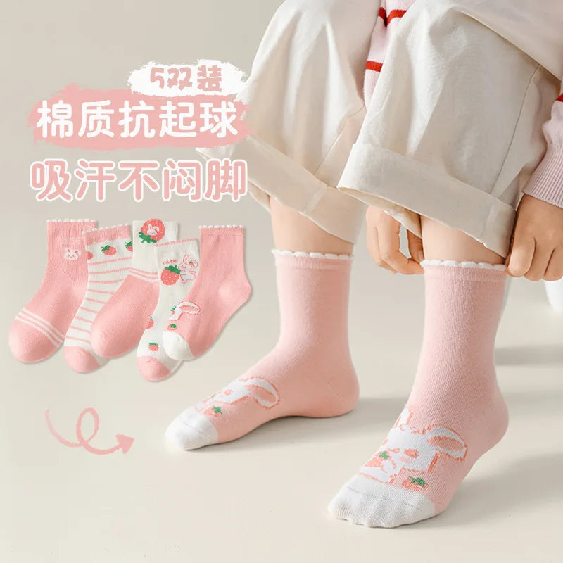 Hello Kitty Kuromi Socks Spring Fall Casual Men's Women's Qme 6 5 pairs Sizes