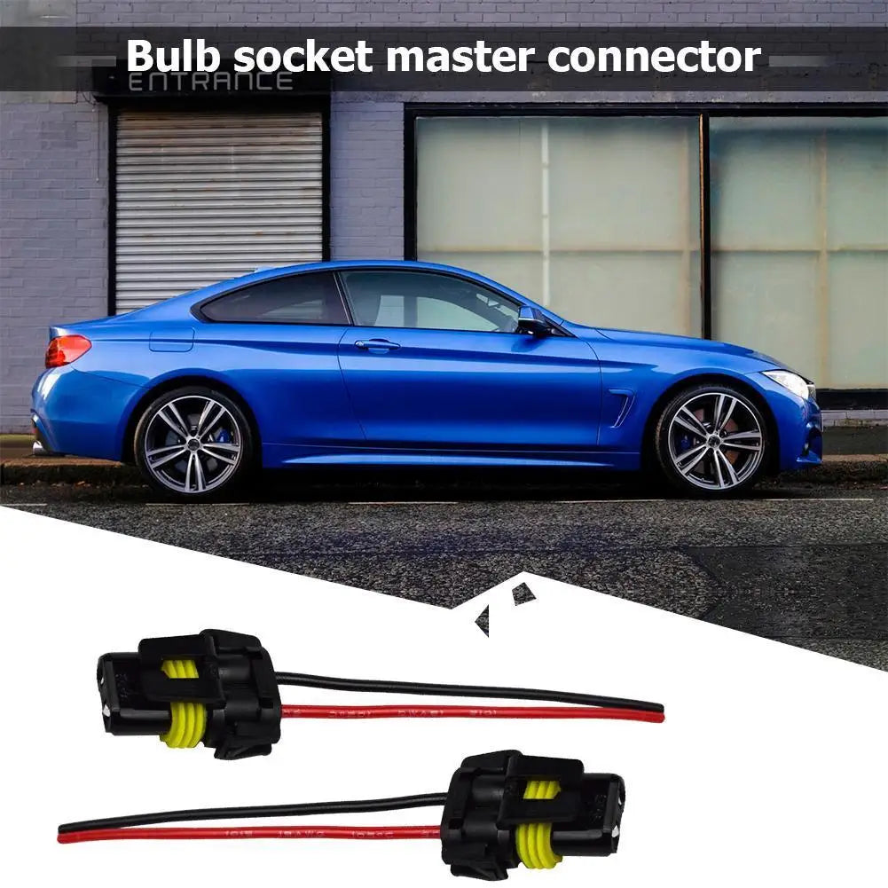 2pcs 9005 9006 HB4 Bulb Socket Car Headlight Fog Lamp Female Adapter Connector Qme Default Title