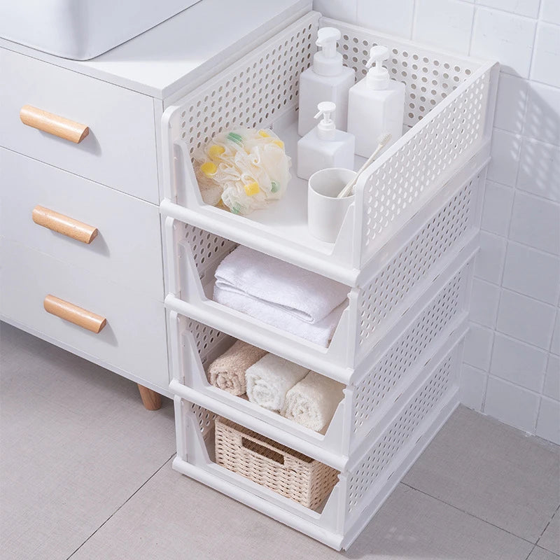 High-capacity Foldable Plastic Storage Box Household Stackable Drawer Qme