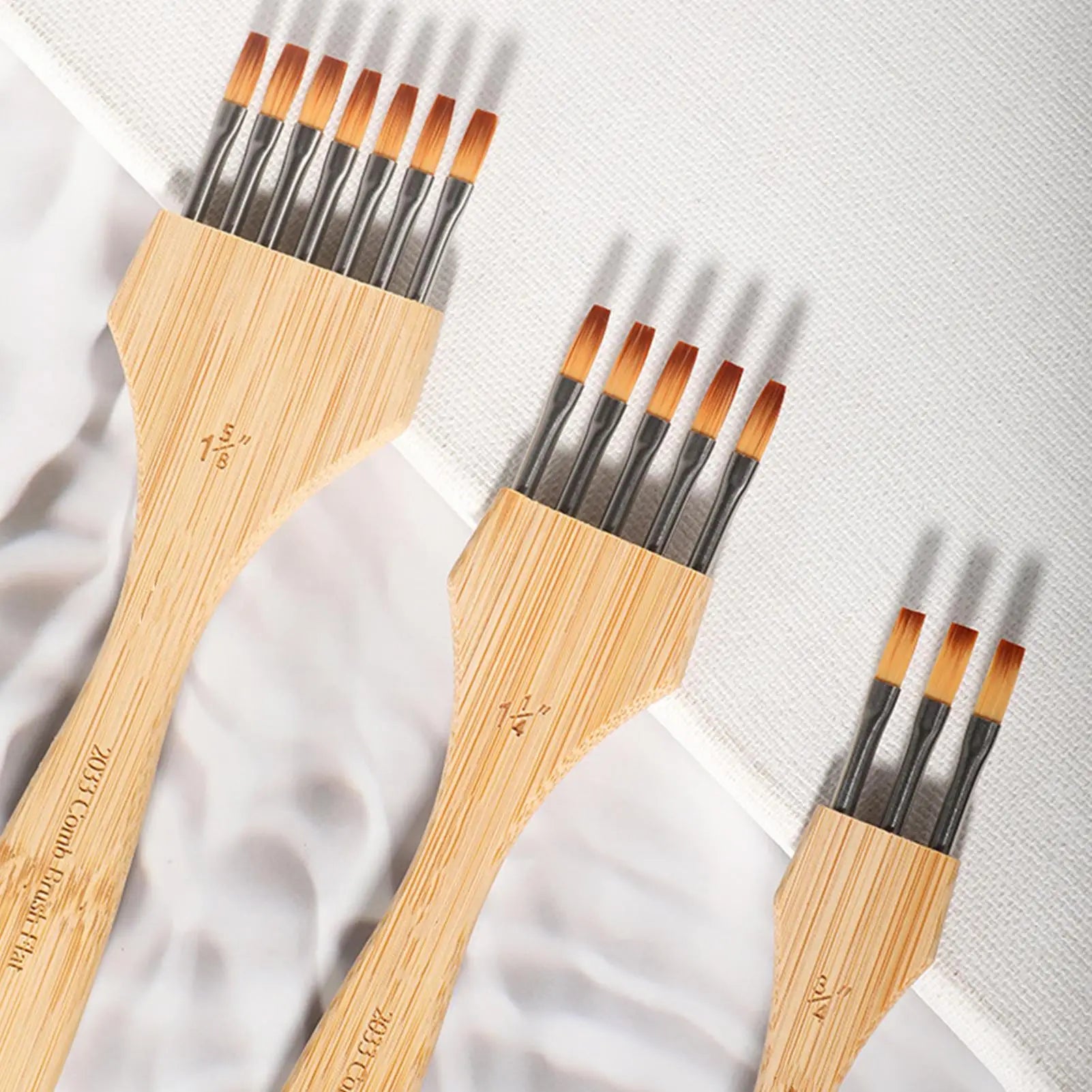 Acrylic Paint Brush Set 3 Piece Texture Nylon Wool Watercolor Paintbrush For Beginners Adults Craft Pottery Canvas Fabric Qme