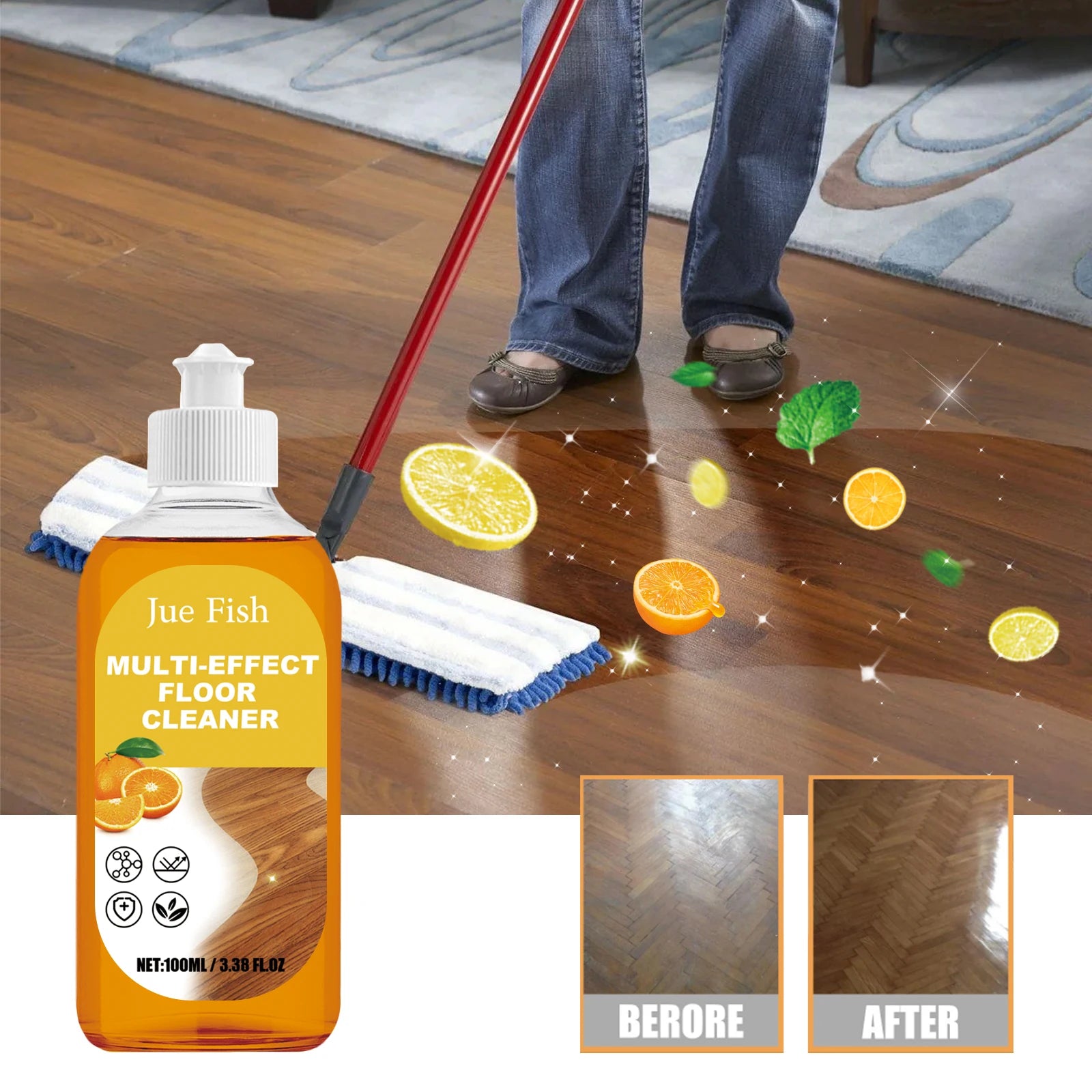 Wood Floor Brightening Cleaner Wood Stain Remover Floor Cleaning Polishing Liquid Repair Scratch Decontamination Floor Cleaner Qme