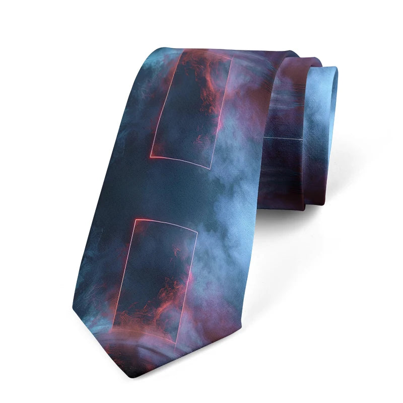 Wonderful Light Source Printed Tie Fashion Casual Novelty Men's Qme style2
