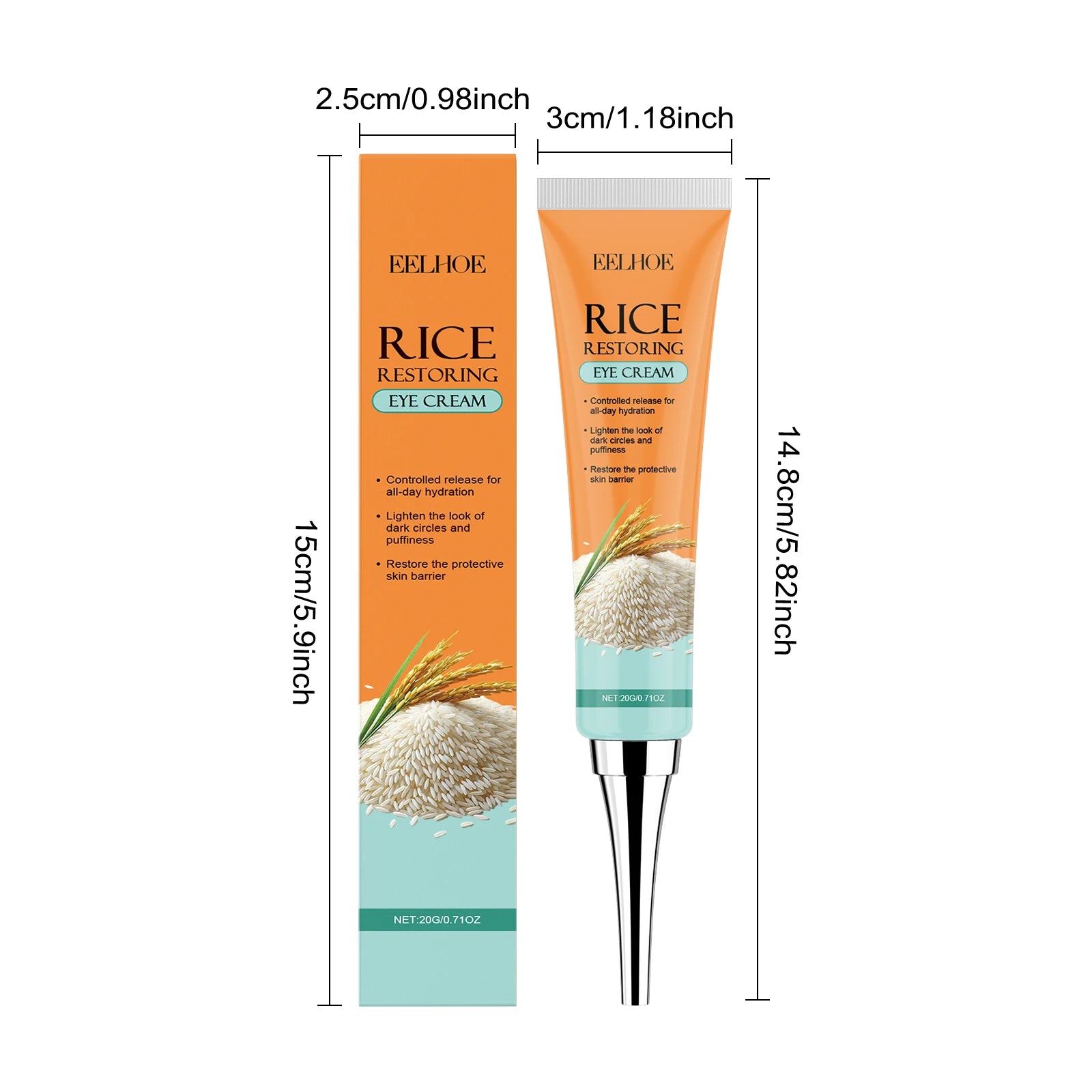 Rice Skincare Set 5 IN1 Gentle Brightening Makeup Remover Makeup Remover Toner Face Cream Eye Cream Moisturizing Glowing Skin Qme Eye Cream