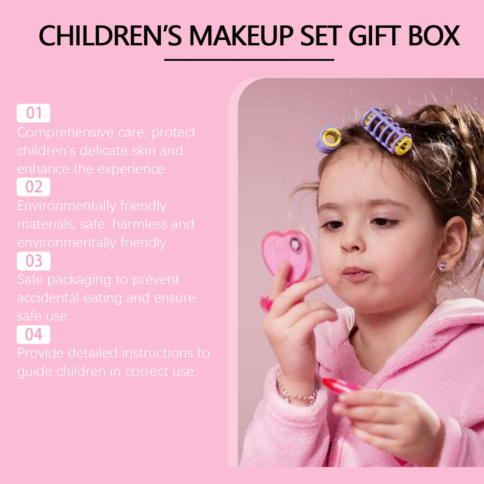 Girls Makeup Set for Children's Cosmetics Kit Princess Makeup Gift Box Lipstick Eyeshadow Blush Safe Non-Toxic Kids Beauty Toys Qme