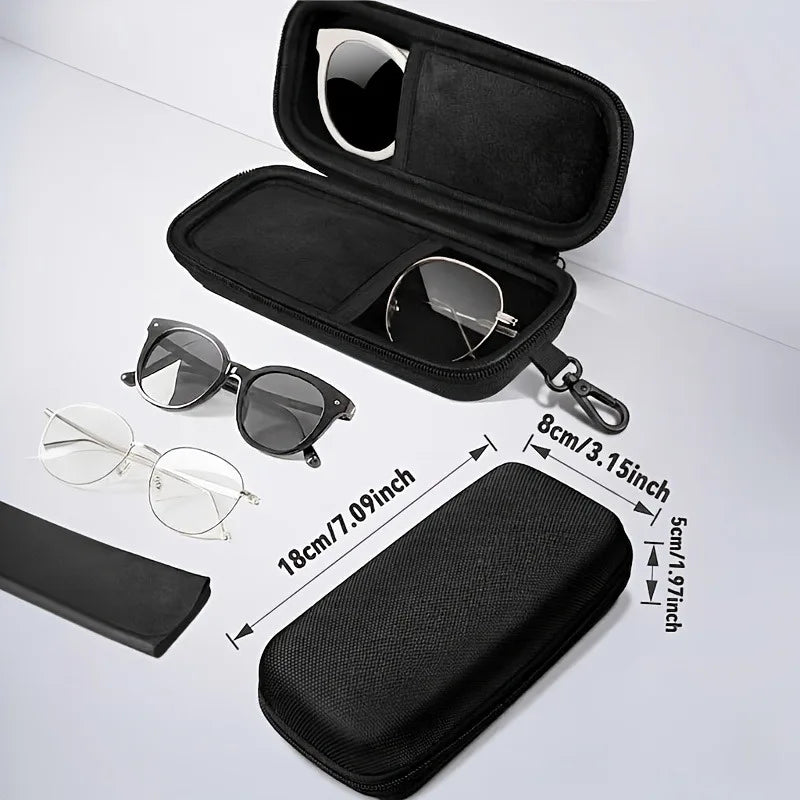 Protective Hard Shell Double Compartment Glasses Storage Box Qme