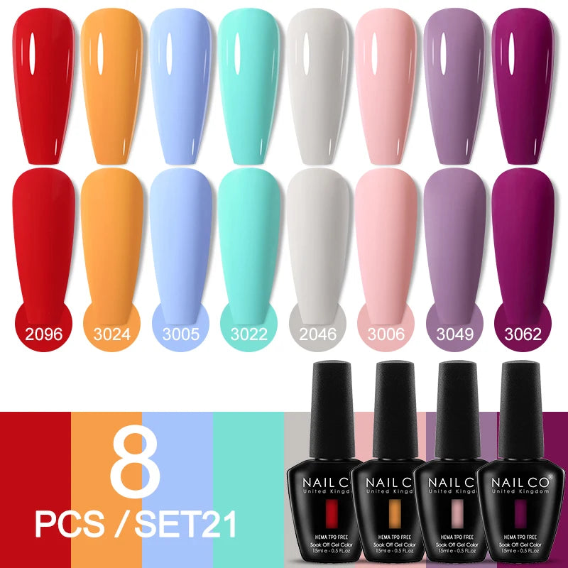 NAILCO Sparkly Rose Red Purple Gel Nail Polish Art Vernis Nails Qme NC-ZB-8H-ZH21