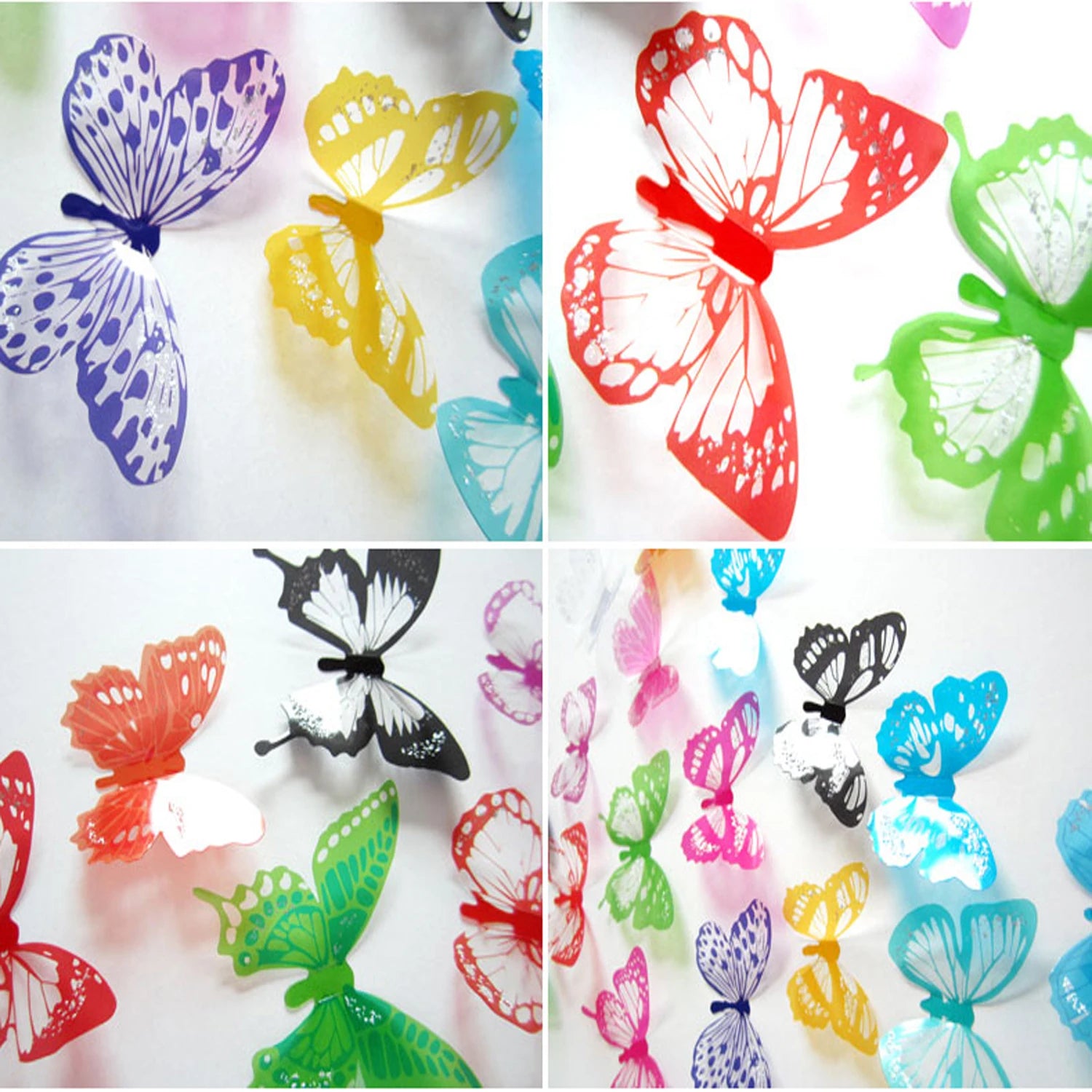 36 Pcs Butterfly Wall Stickers Colorful Vivid 3D Design House DIY Baby Nursery Art Decals Wall Decoration Windows Decor Qme