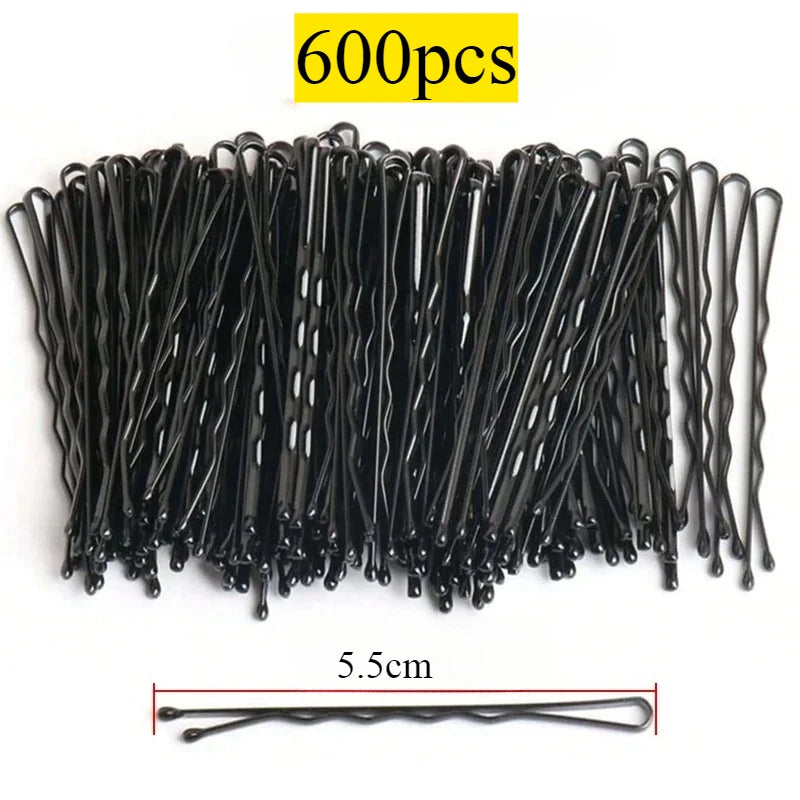 50-600pcs Black Straight Line Hair Clip U-shaped Needle Lady Hairpins Curly Wavy Grips Women Bobby Pins Styling Hair Accessories Qme 600pcs