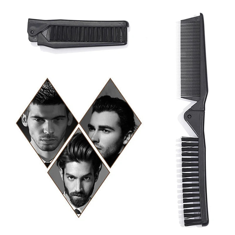 Portable Soft Boar Bristle Hair Comb Travel Beard Brush Foldable Qme