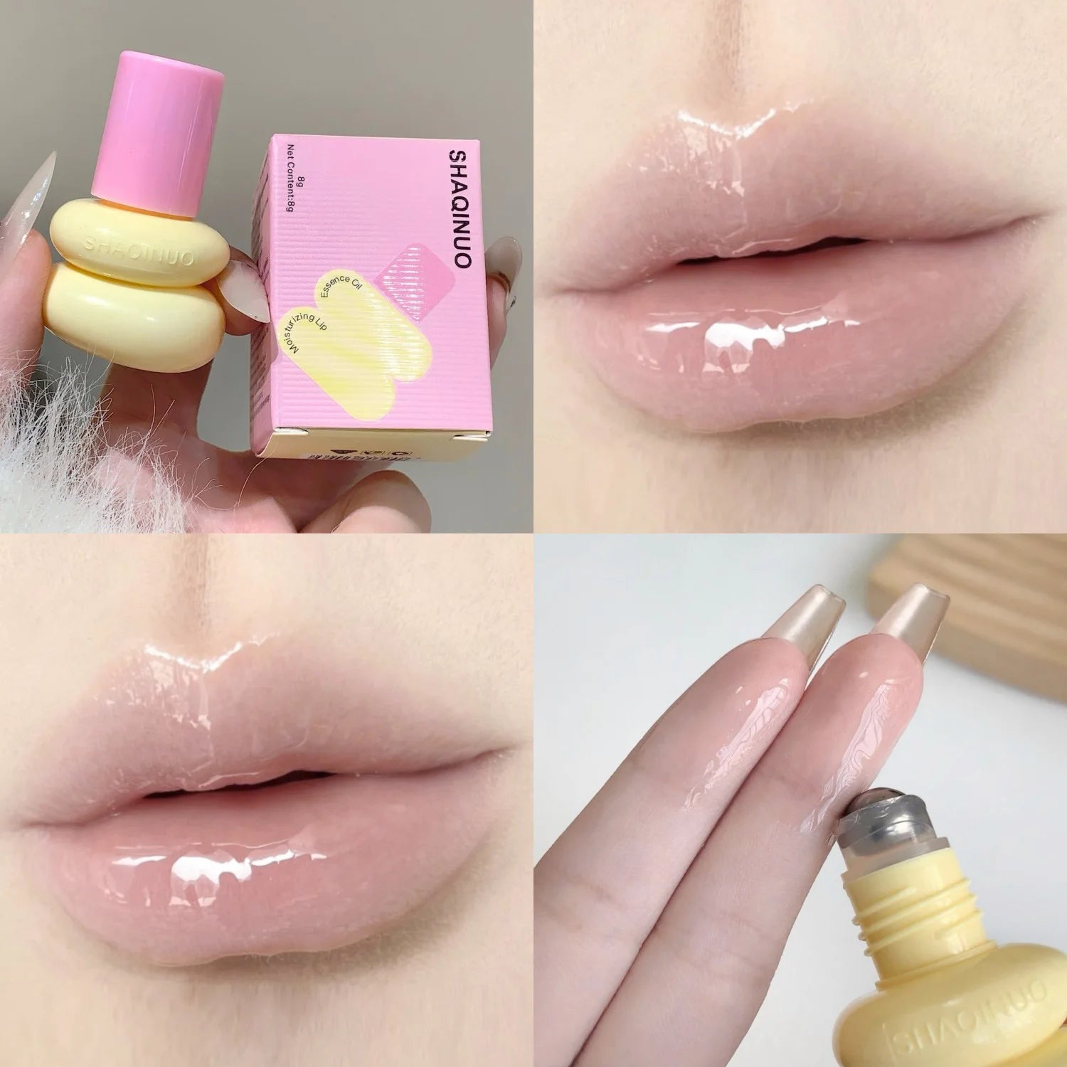 SHAQINUO Roll-on Moisturizing Lip Essence Oil Balm Gloss Hydrating Qme S9130-01